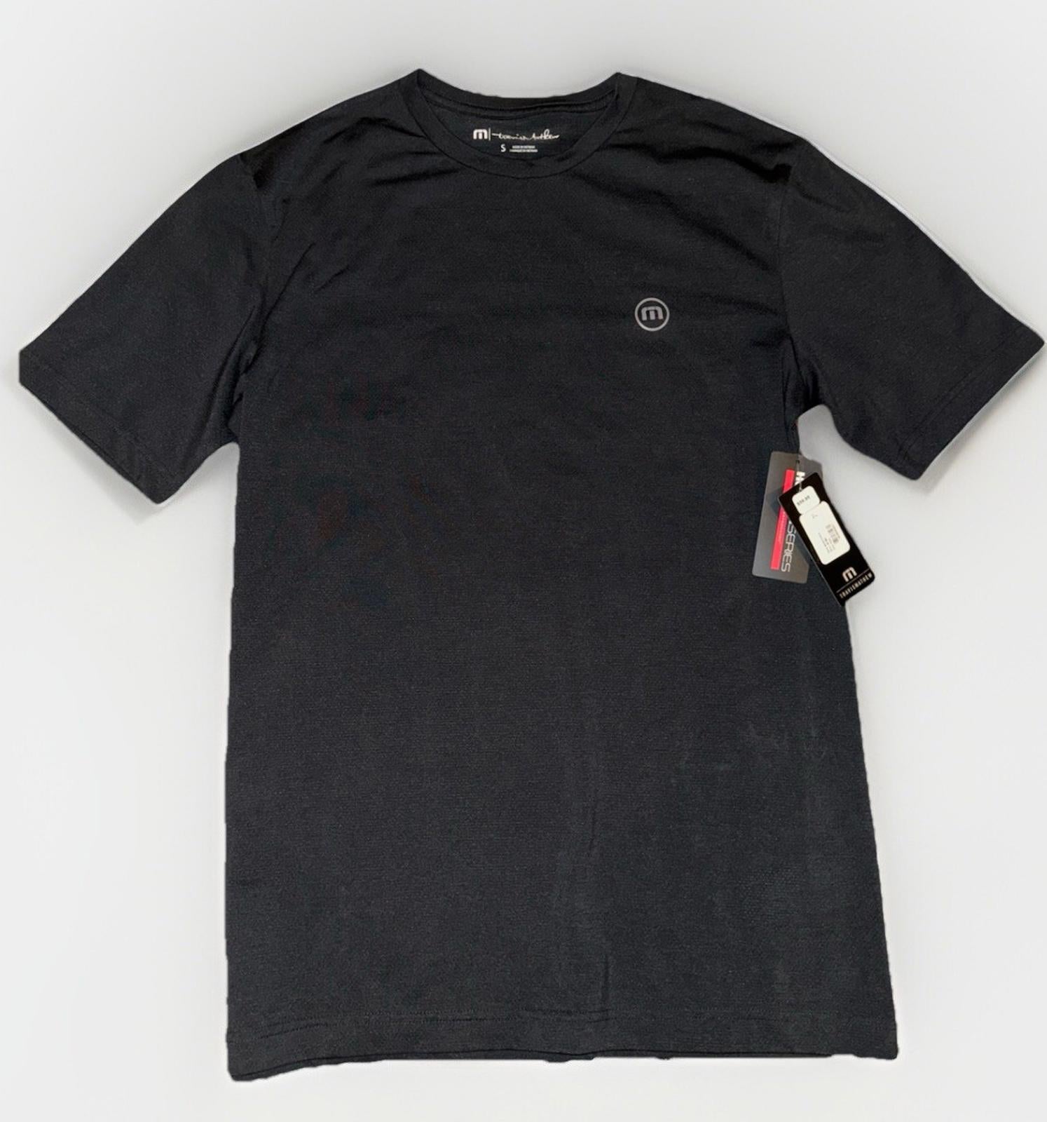 Travis Mathew Shirt Mens Small Black Scenic Vista Active Performance Tee NWT