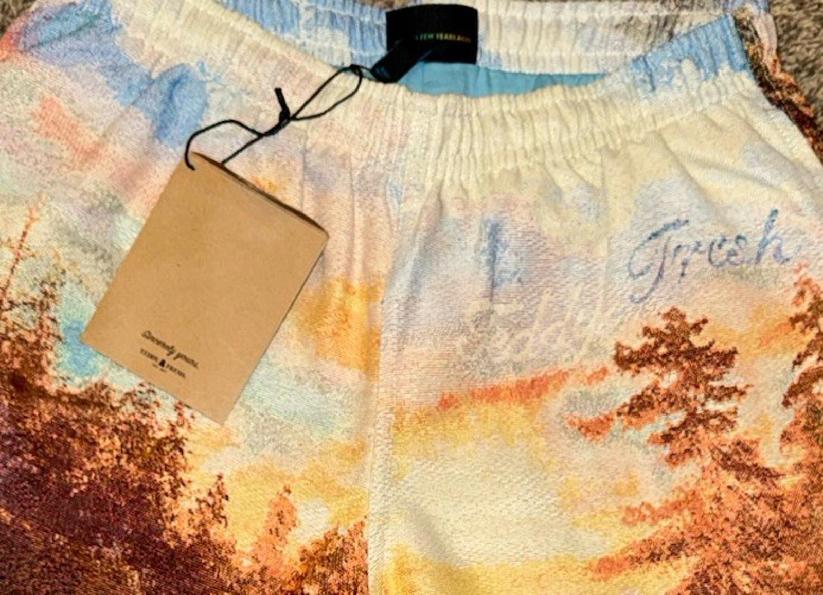 NEW RARE Teddy Fresh Samuel Finch Shorts Watercolor Landscape Print Size XS NWT
