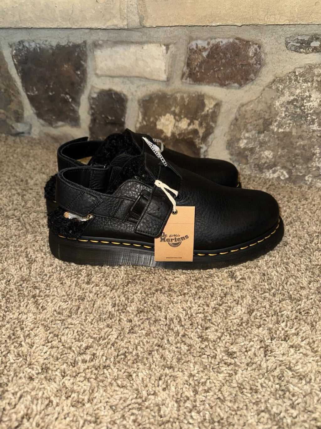 Dr Martens  Jorge II Ambassador Black Faux Fur Sling Back Mules M10/ W11