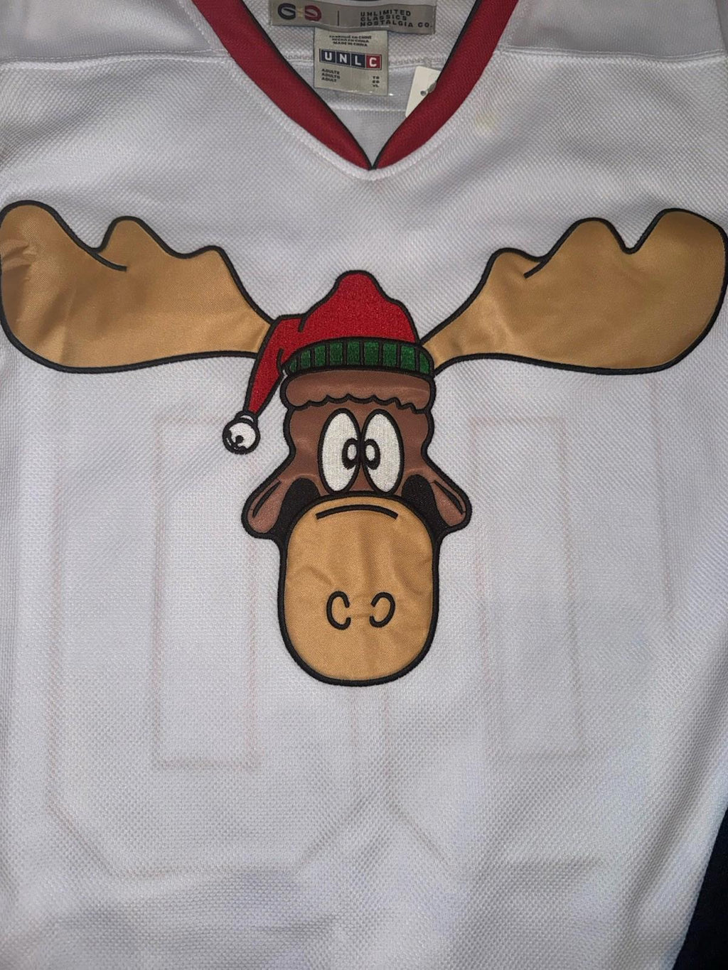 Christmas Vacation Marty Moose Griswold Hockey Jersey #00 Chicago Blackhawks  XL