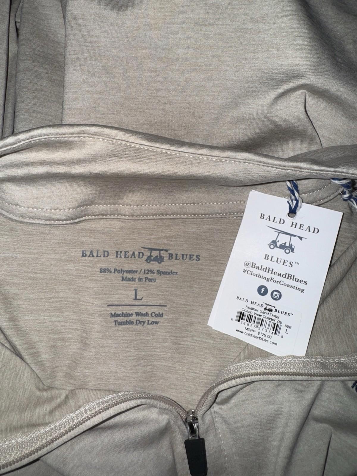 BALD HEAD EABLUES Heather Sand Dollar Ocean View Quarter Zip Large. Tan. NEW