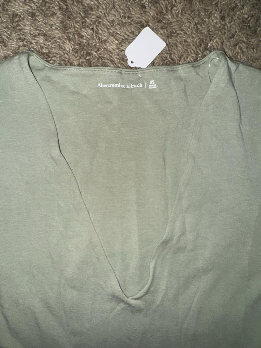 NWOT Abercrombie & Fitch Short-Sleeve Cotton-Blend Seamless Fabric Bodysuit XS
