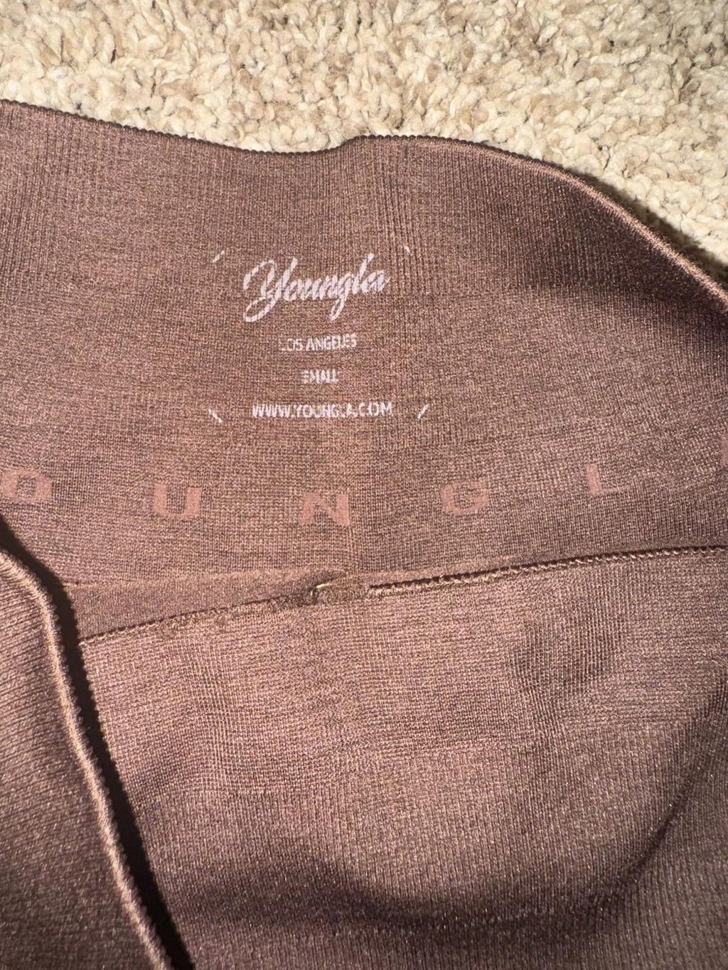 YOUNGLA Seamless Core Shorts Biker Shorts Booty Scrunch Size SM Brown NWT