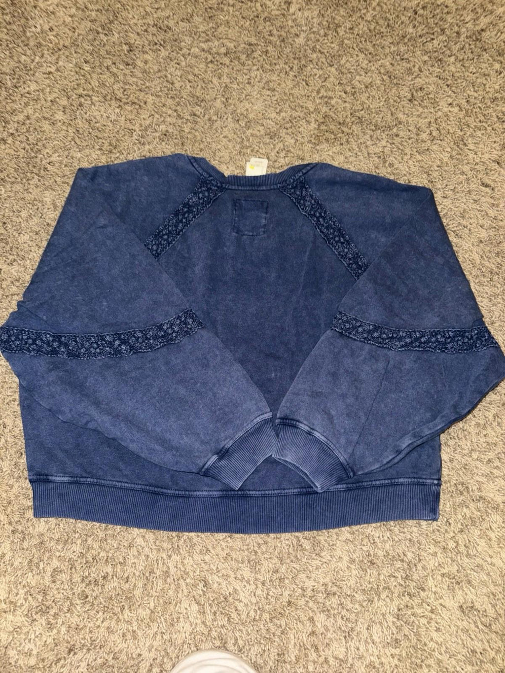 NEW! Aerie Women’s Hey Crochet Sweatshirt BLUE Size M NWT