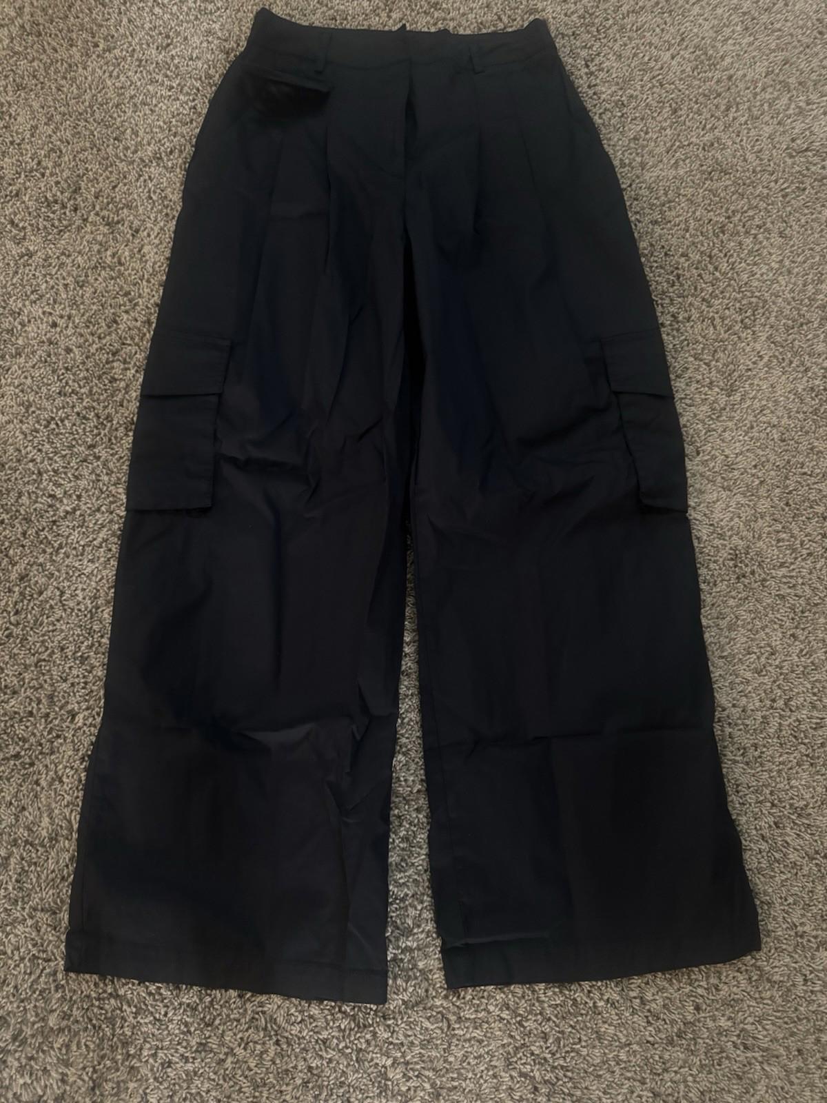 Moon River Wide Leg Pleated Cargo Trousers From Urban Outfitters.  Medium