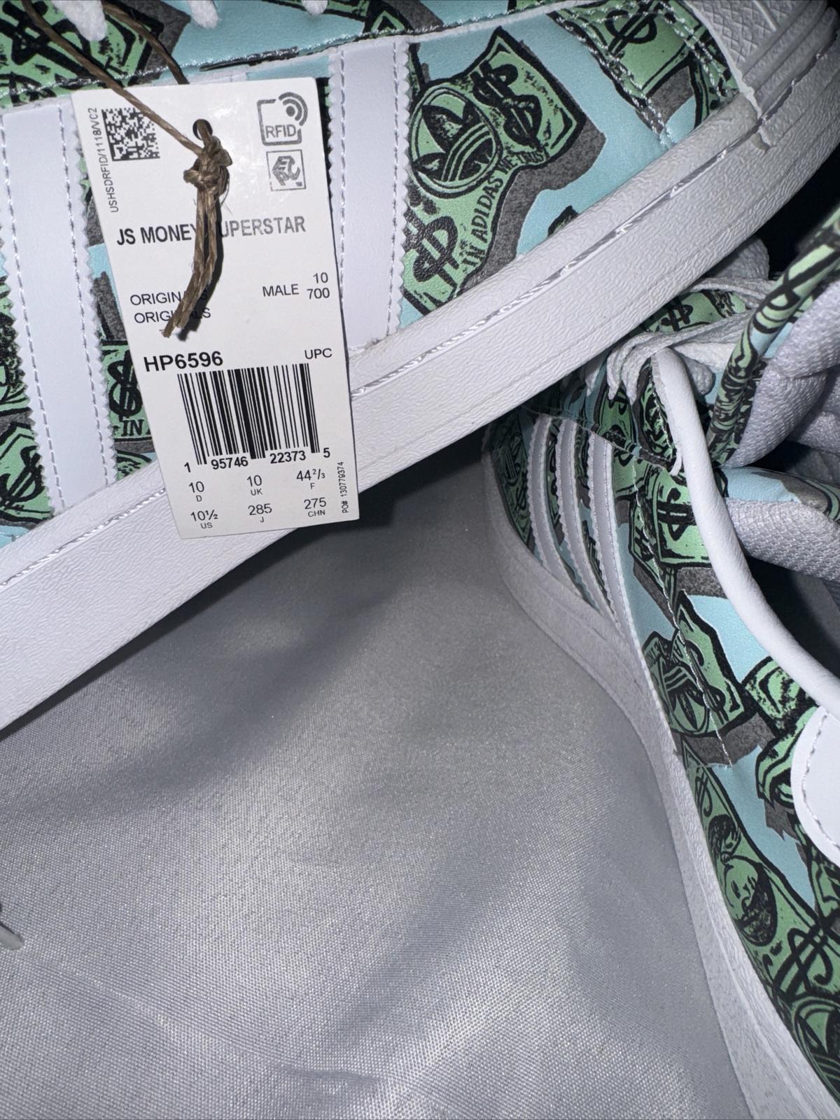 Adidas Jeremy Scott Superstar Money Print Shoe's Green Men's size 10.5, 11