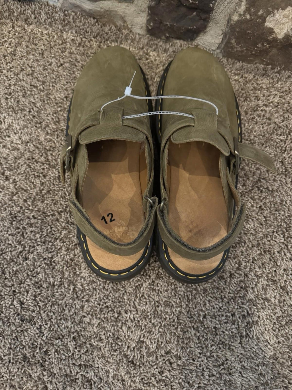 Dr. Martens Jorge II Nubuck Slingback Platform Mules Muted Olive Men’s Size 12