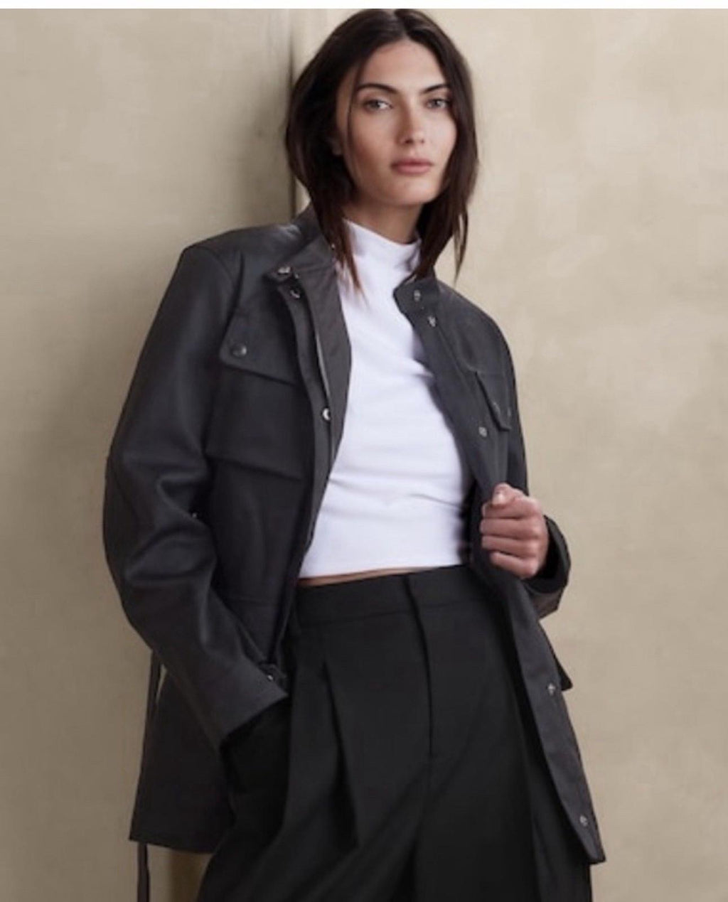 NWT! Banana Republic Lorainne Utility Jacket - Size Medium Navy Blue MSRP $280