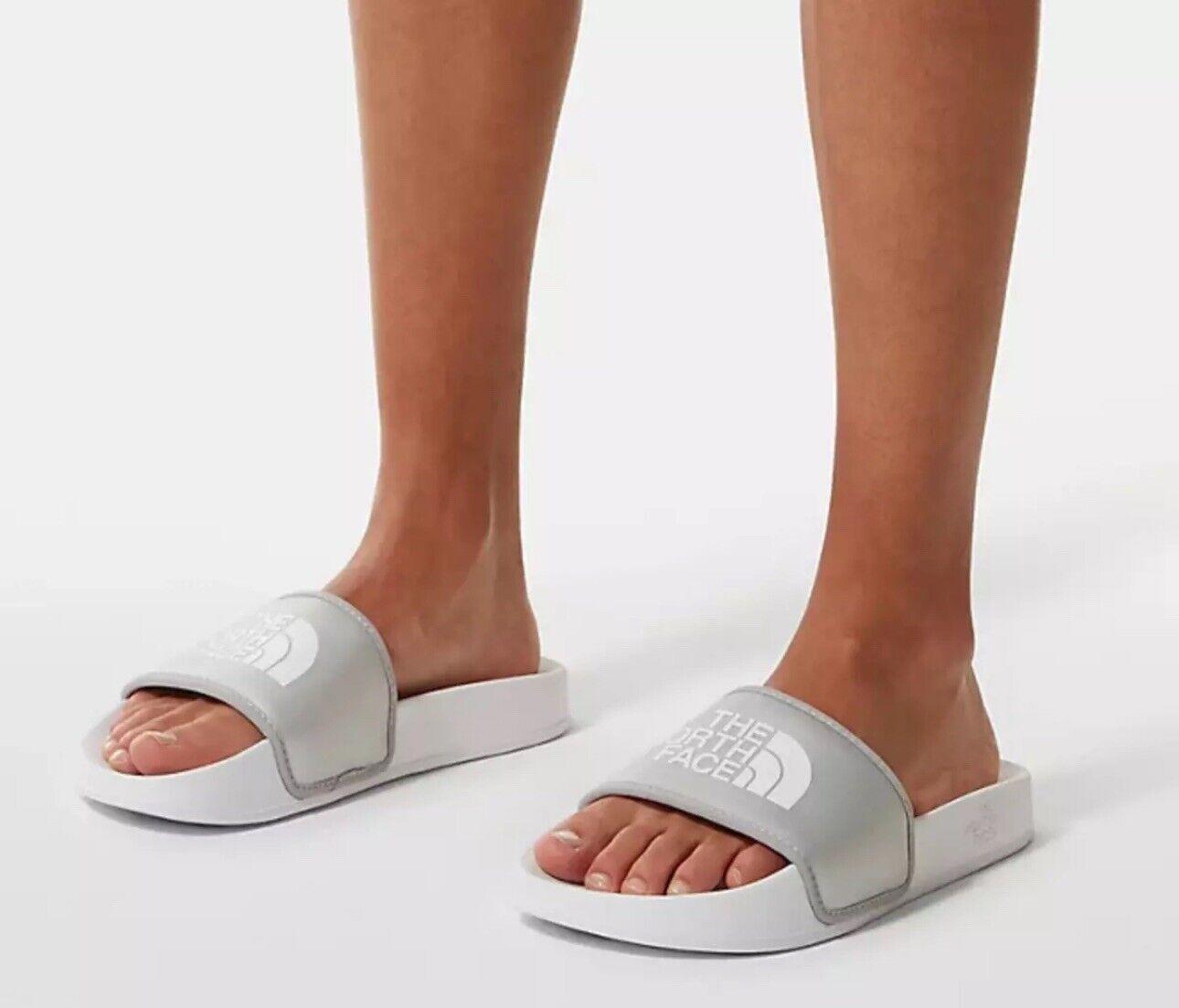 NORTH FACE WOMENS METALLIC SILVER BASE CAMP SLIDES NEW 10
