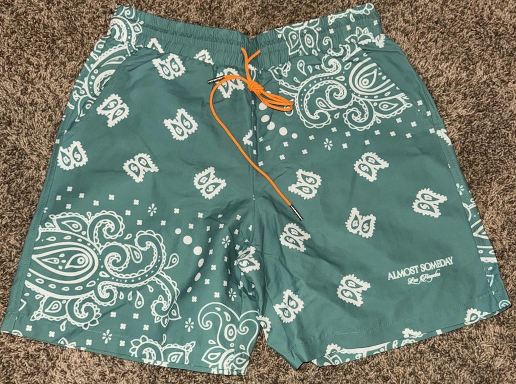 NEW! ALMOST SOMEDAY SINNER NYLON SHORTS GREEN Small NWT