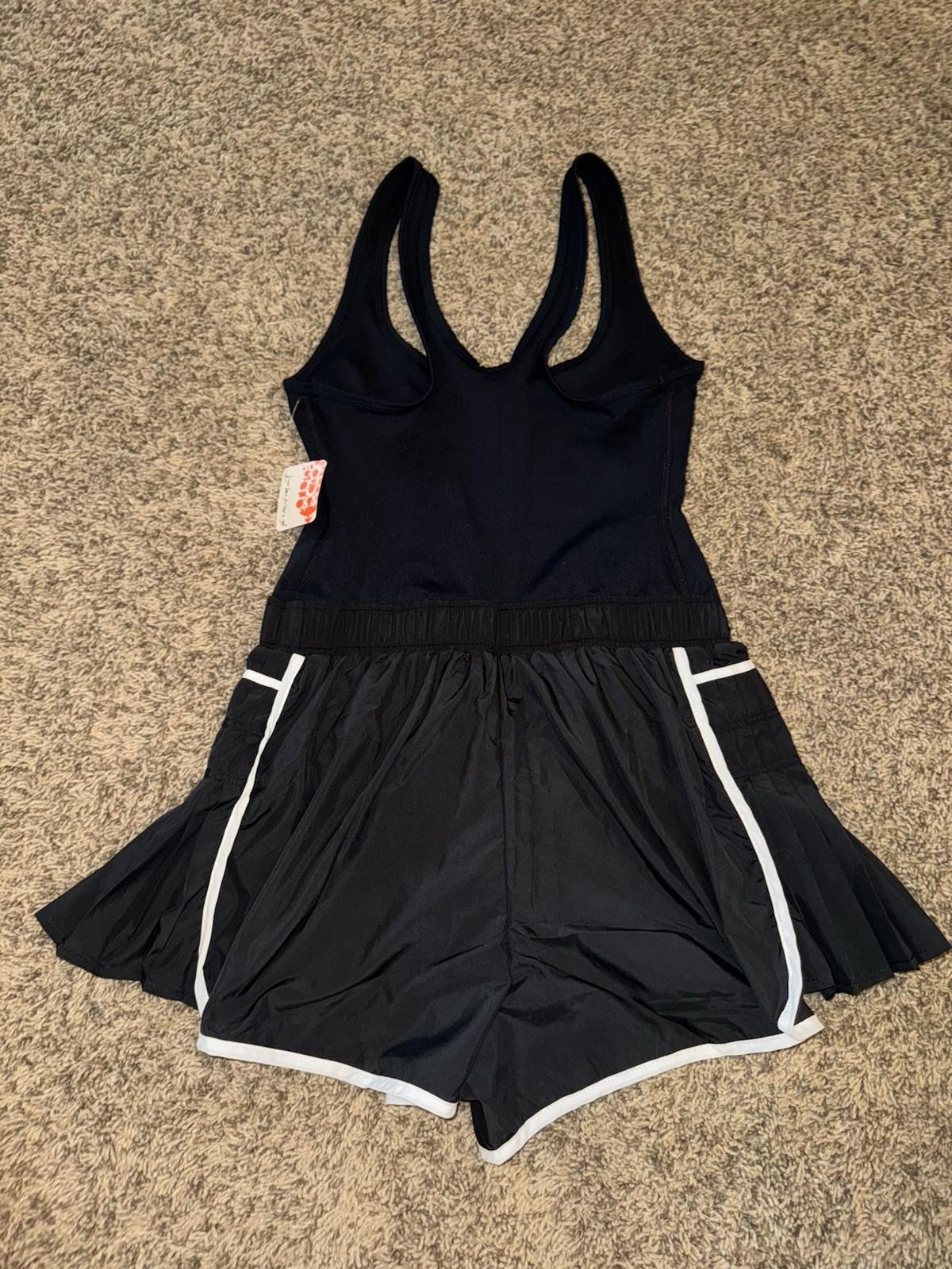 FP Movement By Free People Easy Tiger Shortsie Romper In Black Sz XS NEW