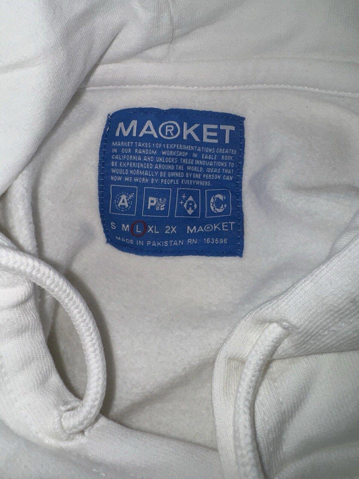 MARKET Brand White Ultralight BEAR Hoodie New Fall 2XL