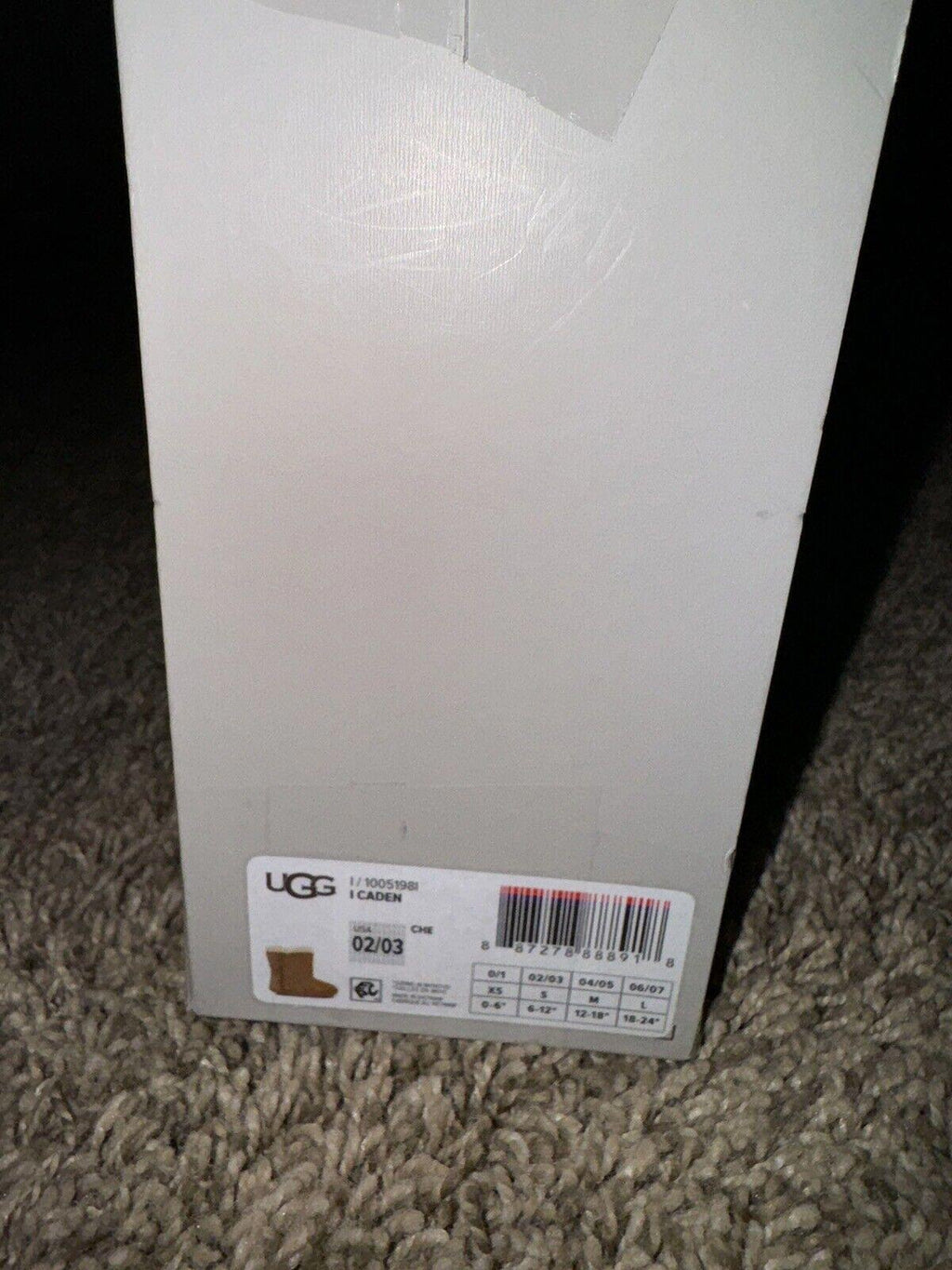 NIB UGG Baby Caden Boots Chestnut Brown 2/3 (6-12M)