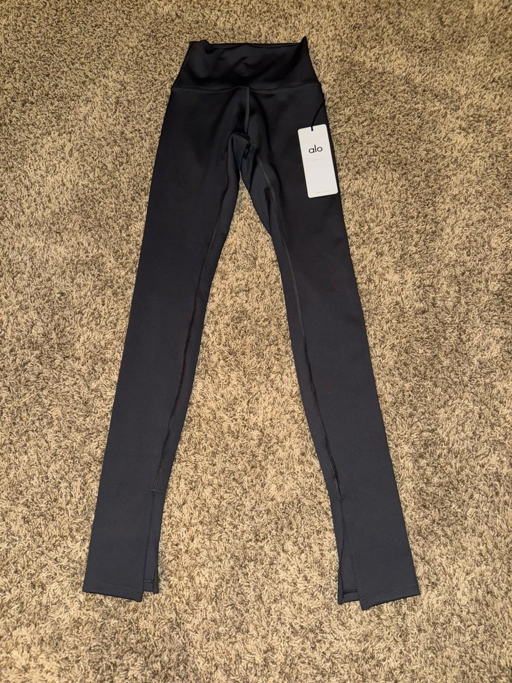 Alo Pants Anthracite Gray Size XXS Airlift High-Waist Elongated Flared-Fit NEW