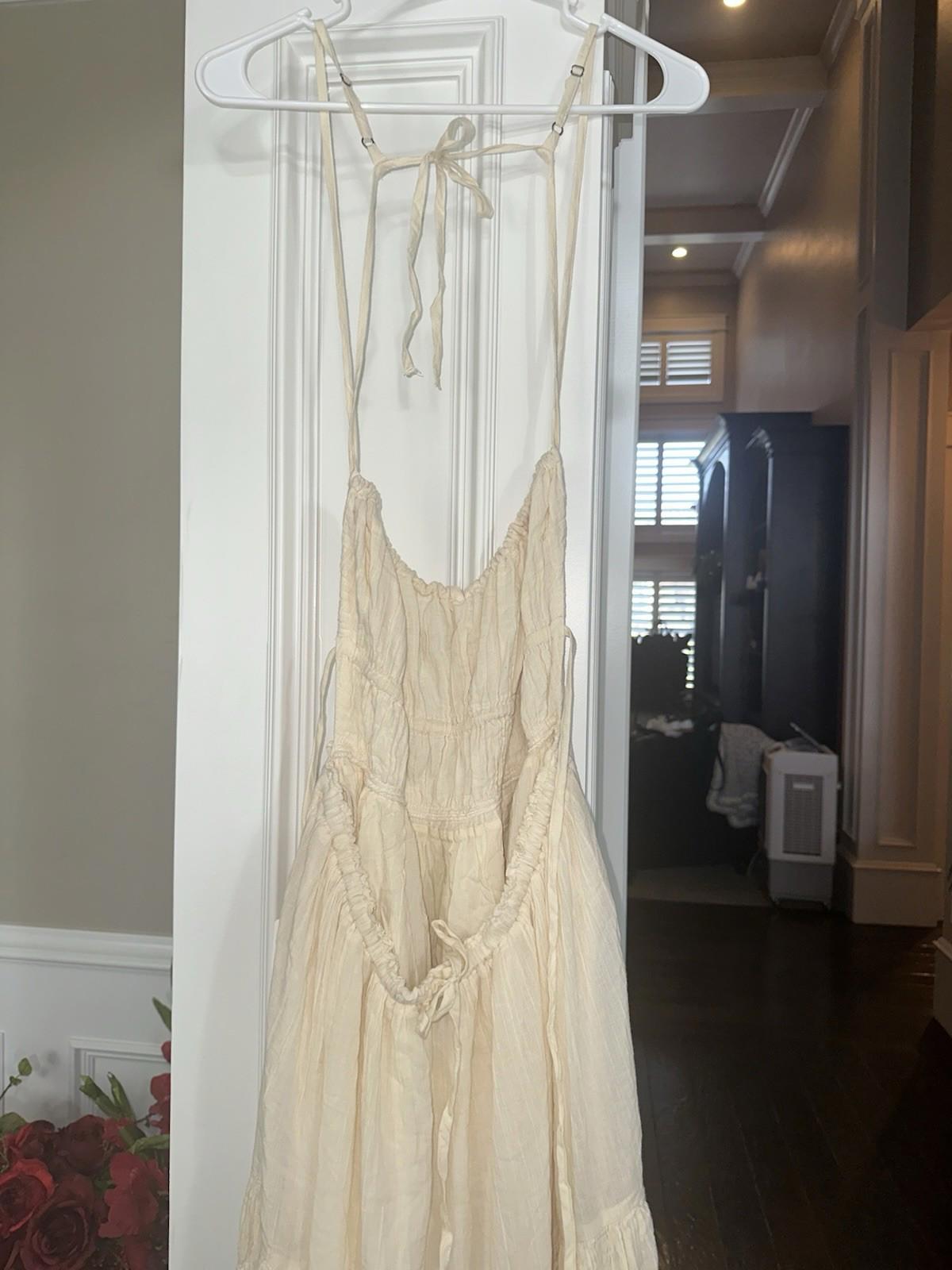 Free People Taking Sides Maxi Dress Women's Casual Backless Long NWT Large