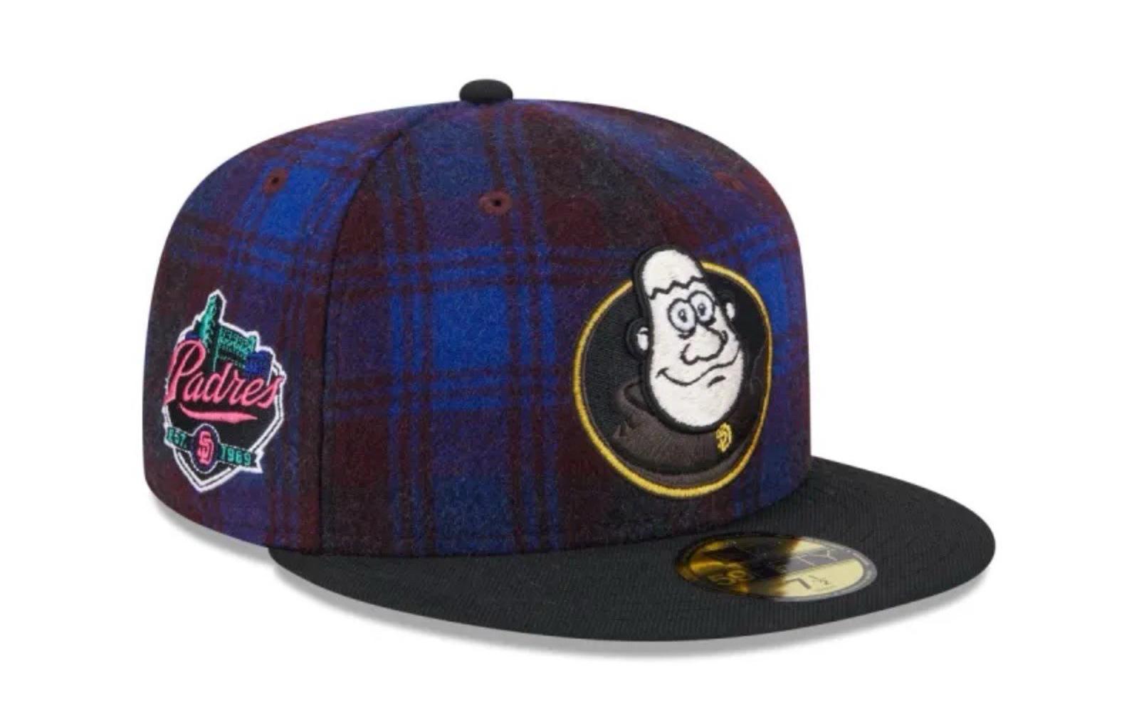 NWT New Era San Diego Padres Flannel Mascot Fitted Hat Plaid RARE Sz 7 1/8