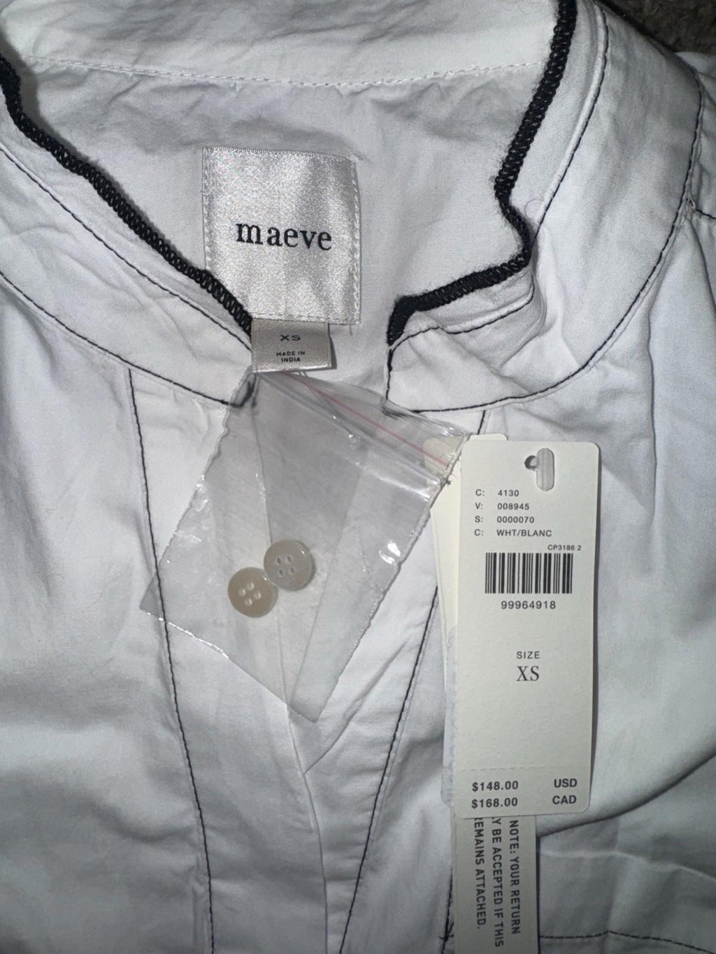 MAEVE V-Neck Fit & Flare Shirtdress Women's Size XS Blue Motif MSRP $148