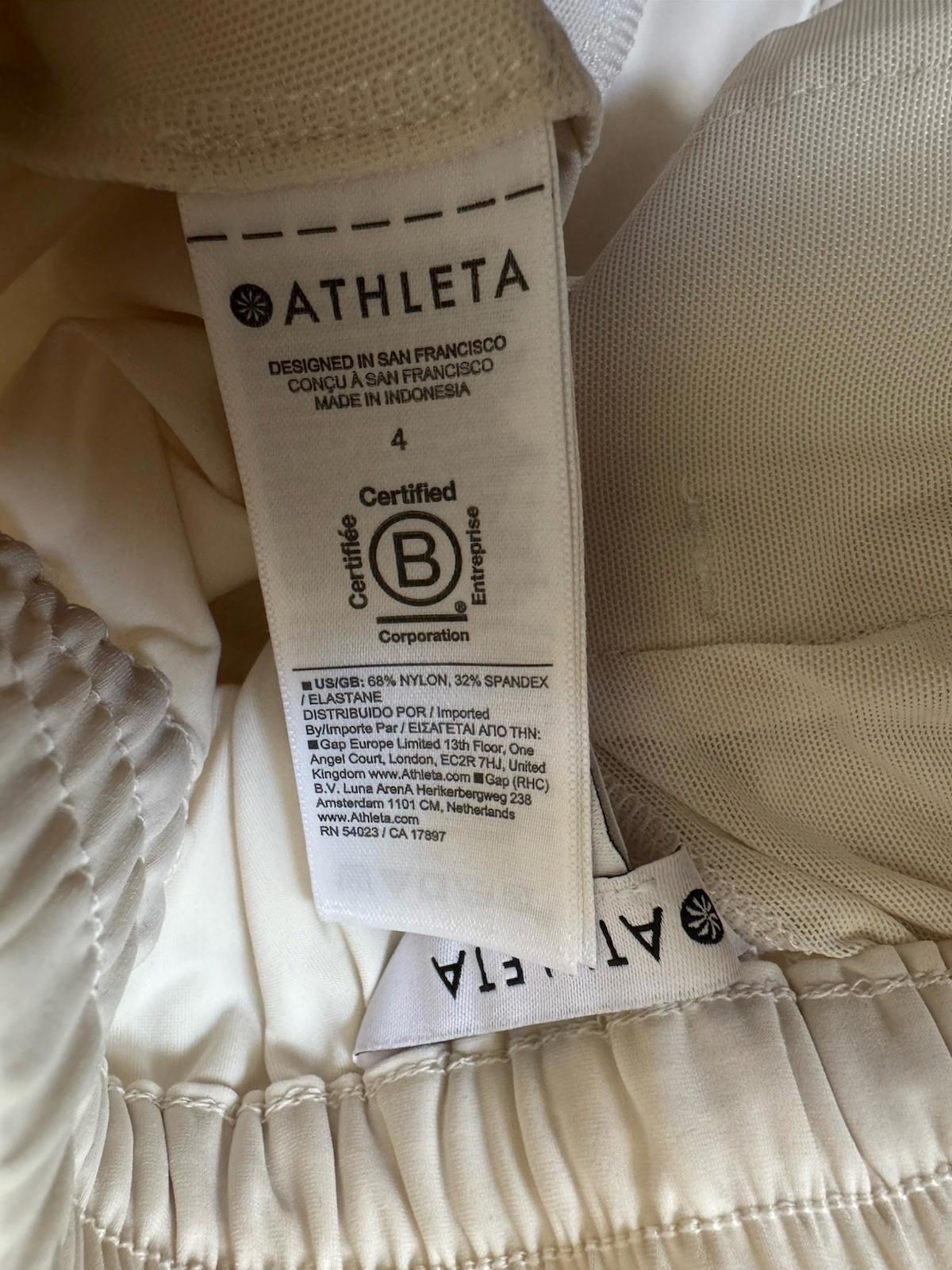 NEW! Athleta 4 (S SMALL) Pinnacle Trouser, In BONE color Wide Leg  Pants NWT