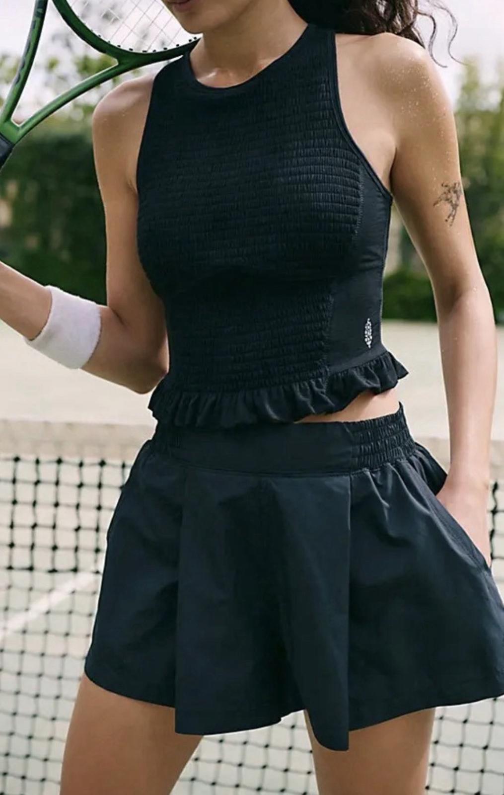 NWT FP MOVEMENT by FREE PEOPLE SMOCKIN HOT TANK TOP SMALL Black