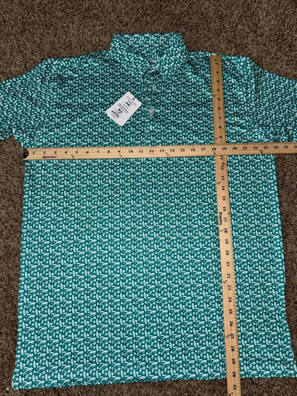 NEW! Bald Head Blues Men's Exotic Leaves Albatross Polo Size L NWT