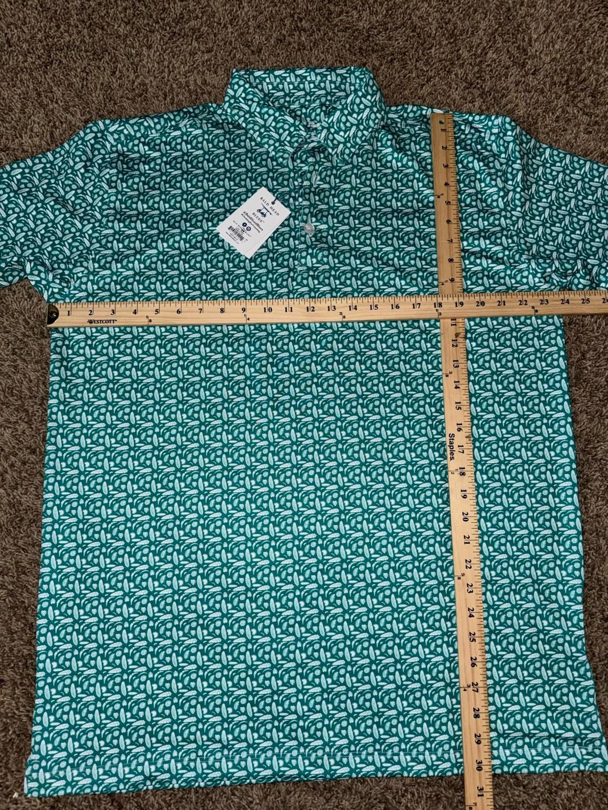 NEW! Bald Head Blues Men's Exotic Leaves Albatross Polo Size L NWT