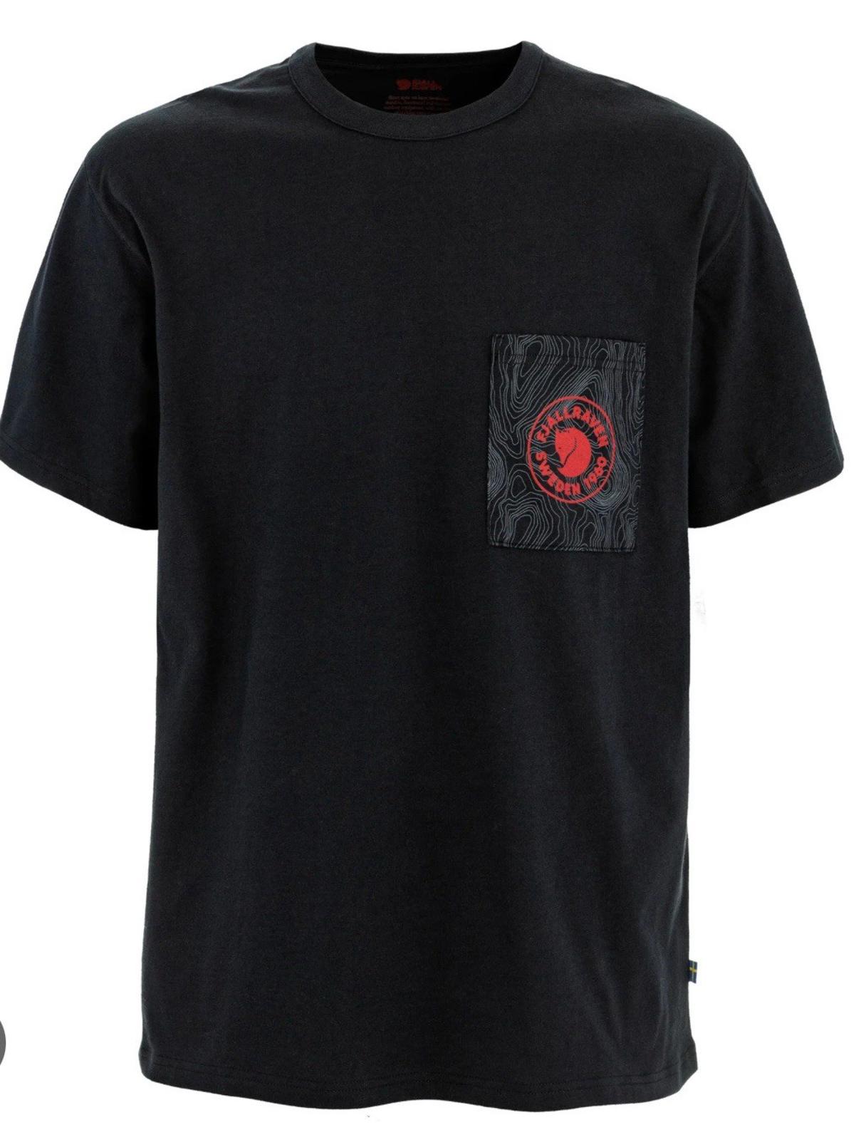 NEW! Limited Edition, RARE ￼Fjallraven Logo Pocket T-Shirt Black medium NEW