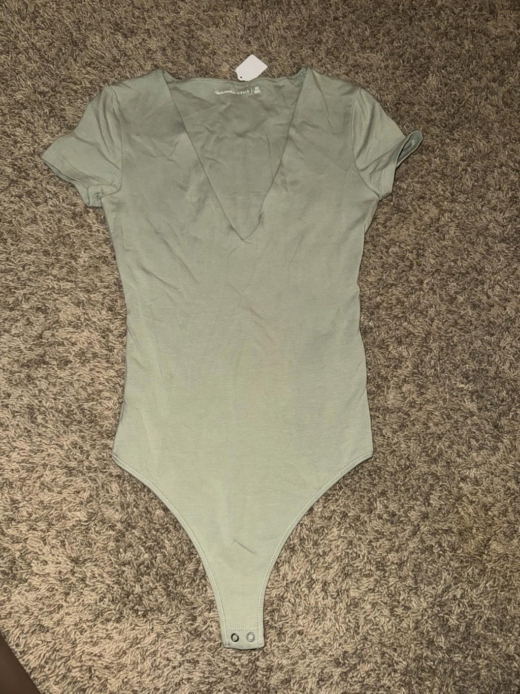 NWOT Abercrombie & Fitch Short-Sleeve Cotton-Blend Seamless Fabric Bodysuit XS