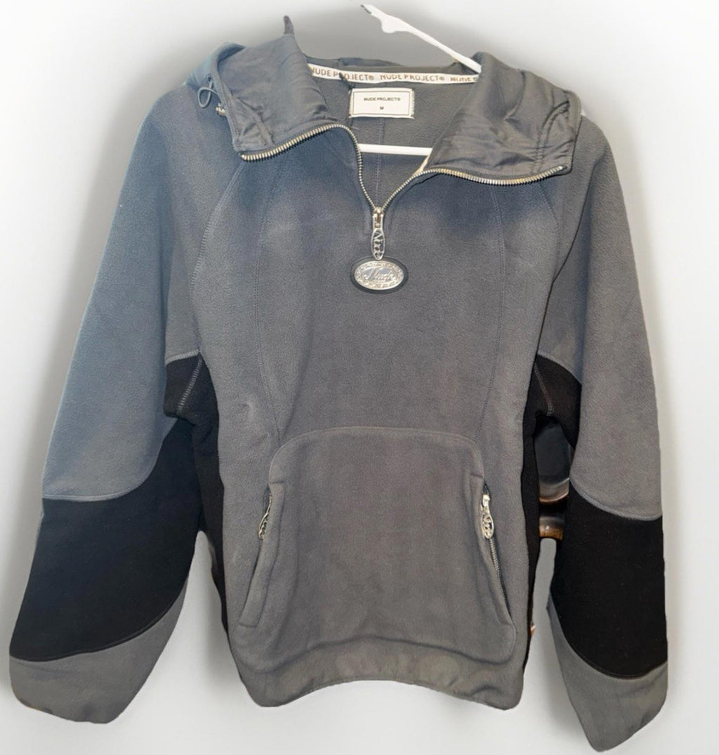 NEW RARE The Nude Project Gray Black Hearts Hoodie Adult MED Designer NWT