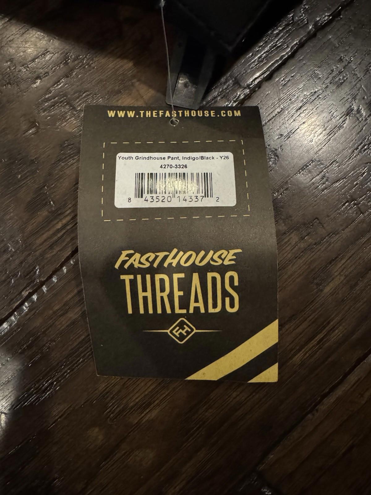 Fasthouse Grindhouse Knox Motocross Pants | Black/ Indigo Youth 26 NEW