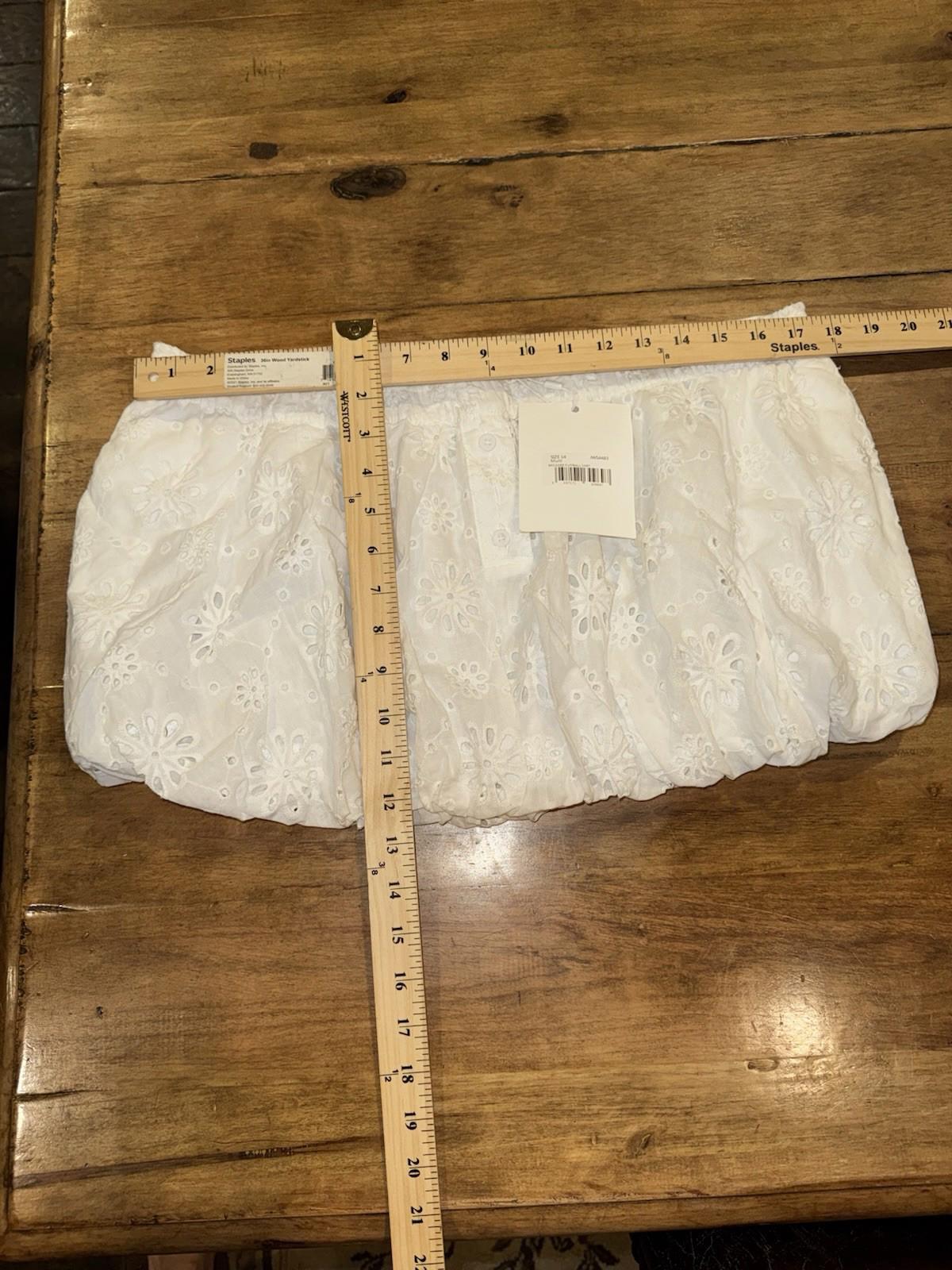 Jaded London White Broderie Puffball Skirt Sz 10 Miniskirt Eyelet MSRP $100 NEW