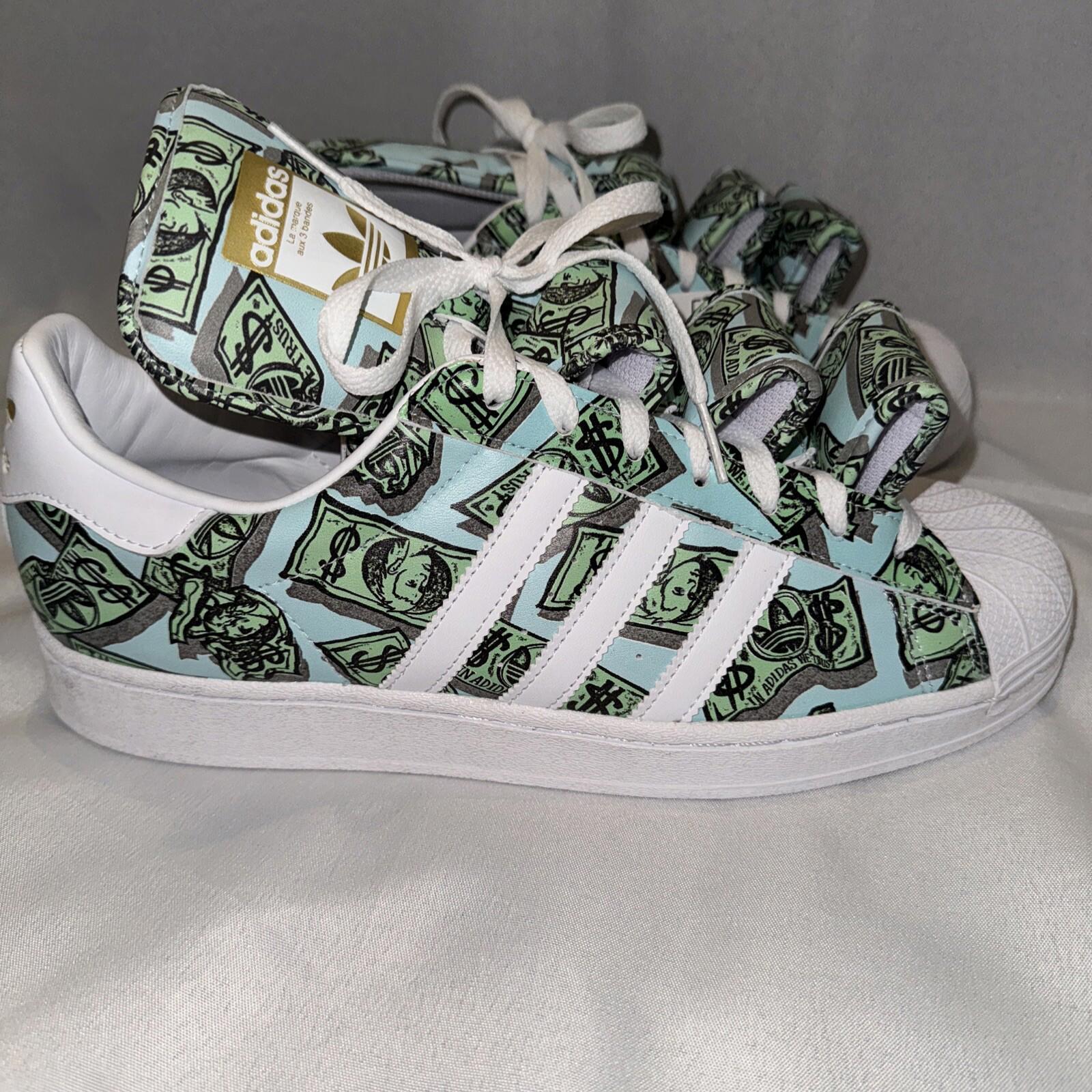 Adidas Jeremy Scott Superstar Money Print Shoe's Green Men's size 10.5, 11
