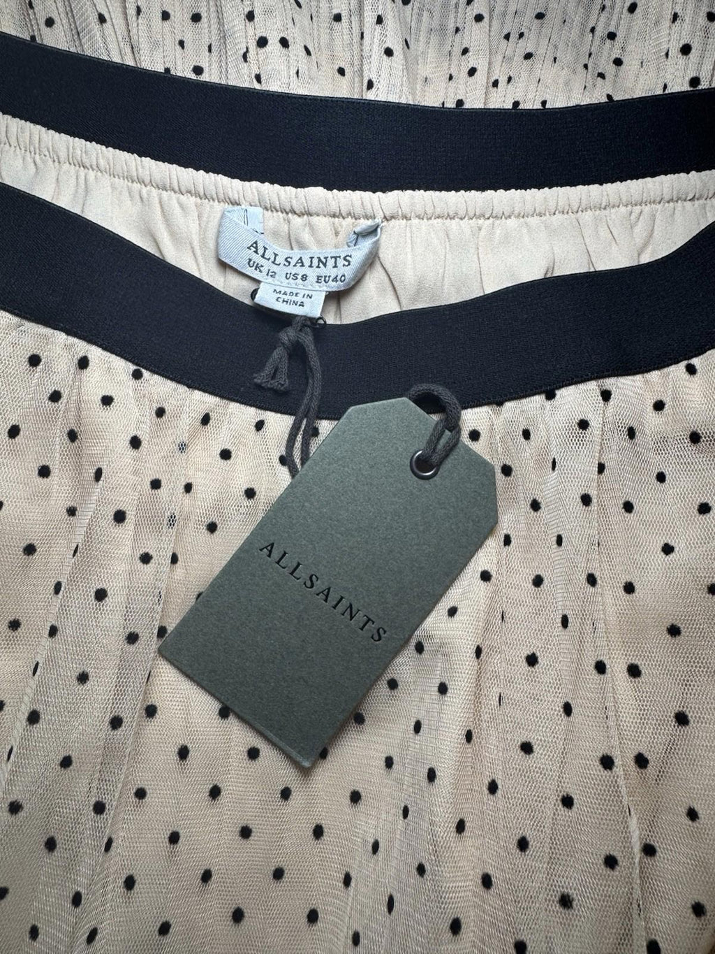 NEW AllSaints Aubrey Dot Skirt Size 8 NWT MSRP $229