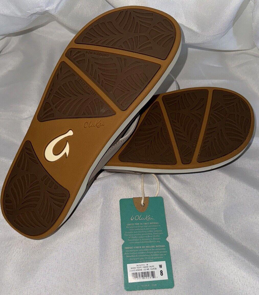 OluKai Nu‘a Pi‘o Woman's Sandal Warm Taupe Size 8