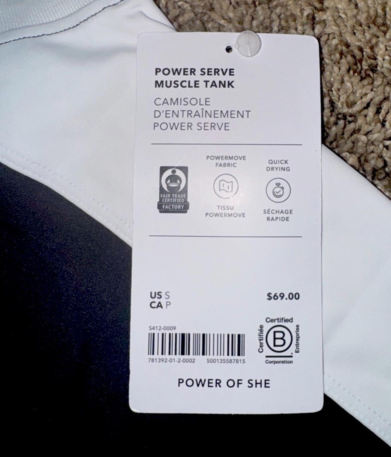 NWT Athleta Power Serve Muscle Tank! Sz SM $69 MSRP