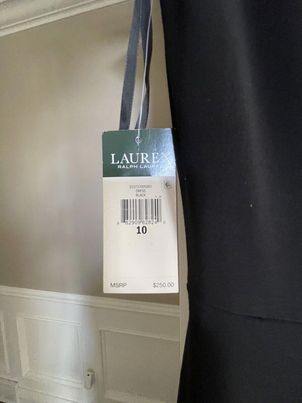 RALPH LAUREN Women Black Cap Sleeve Maxi Mermaid Dress sz 10