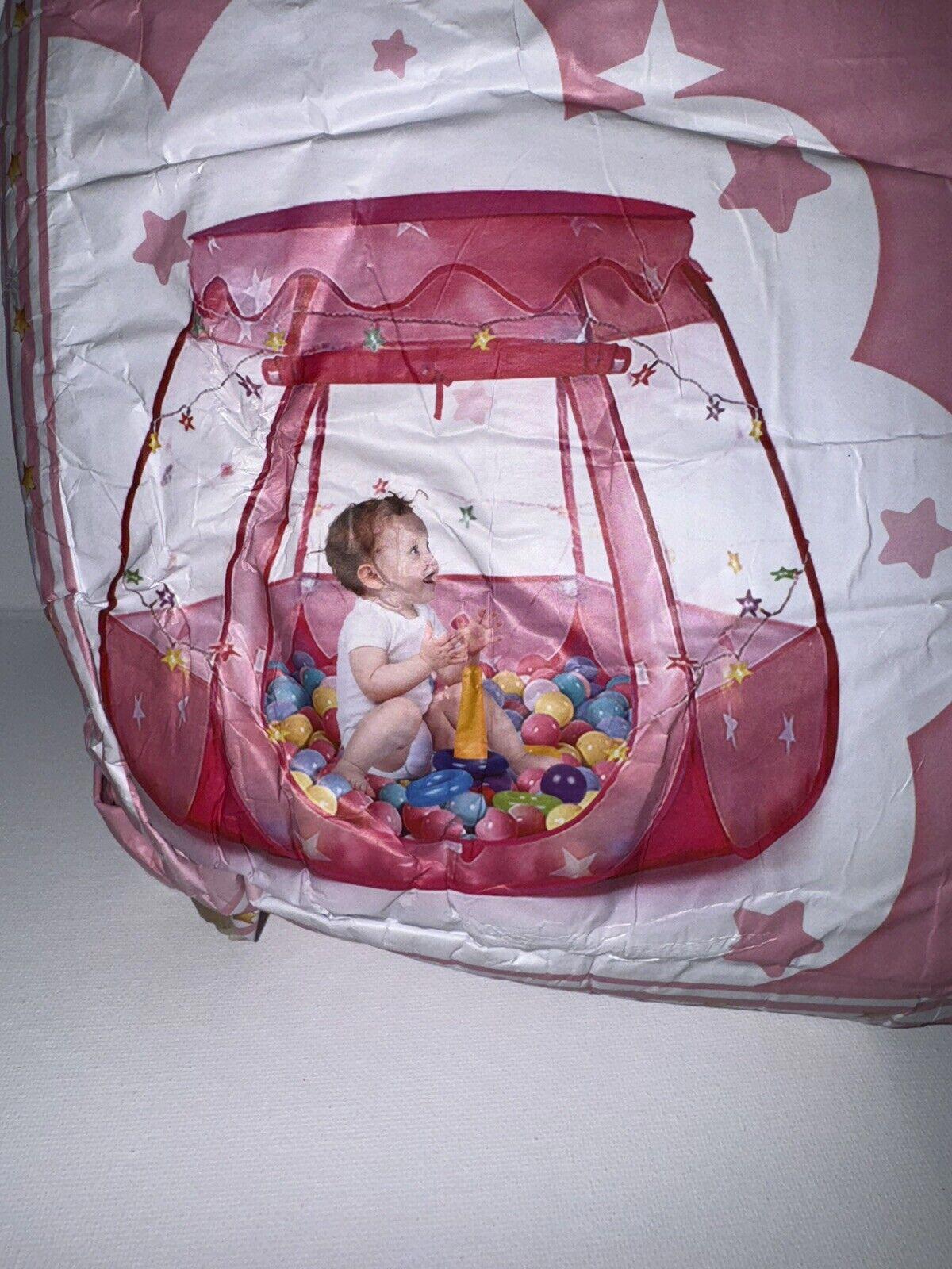 Pop Up Princess Tent with Colorful Star Lights Toys for 1 2 3 Year Old Girl New!