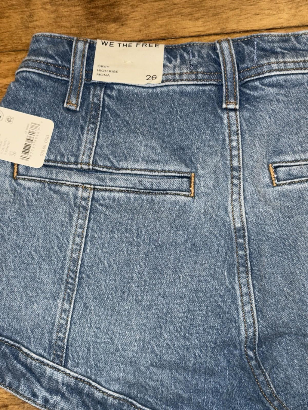 NWT free people Denim Shorts Crvy Size 26 Mona High Rise Shorts In Bombay Blue