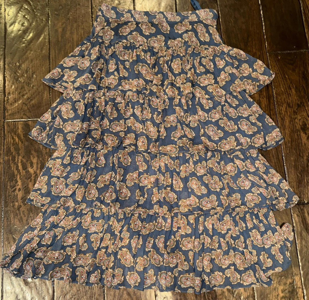 NEW! Women's Brooks Brothers Tiered Skirt in Paisley Chiffon NWT
