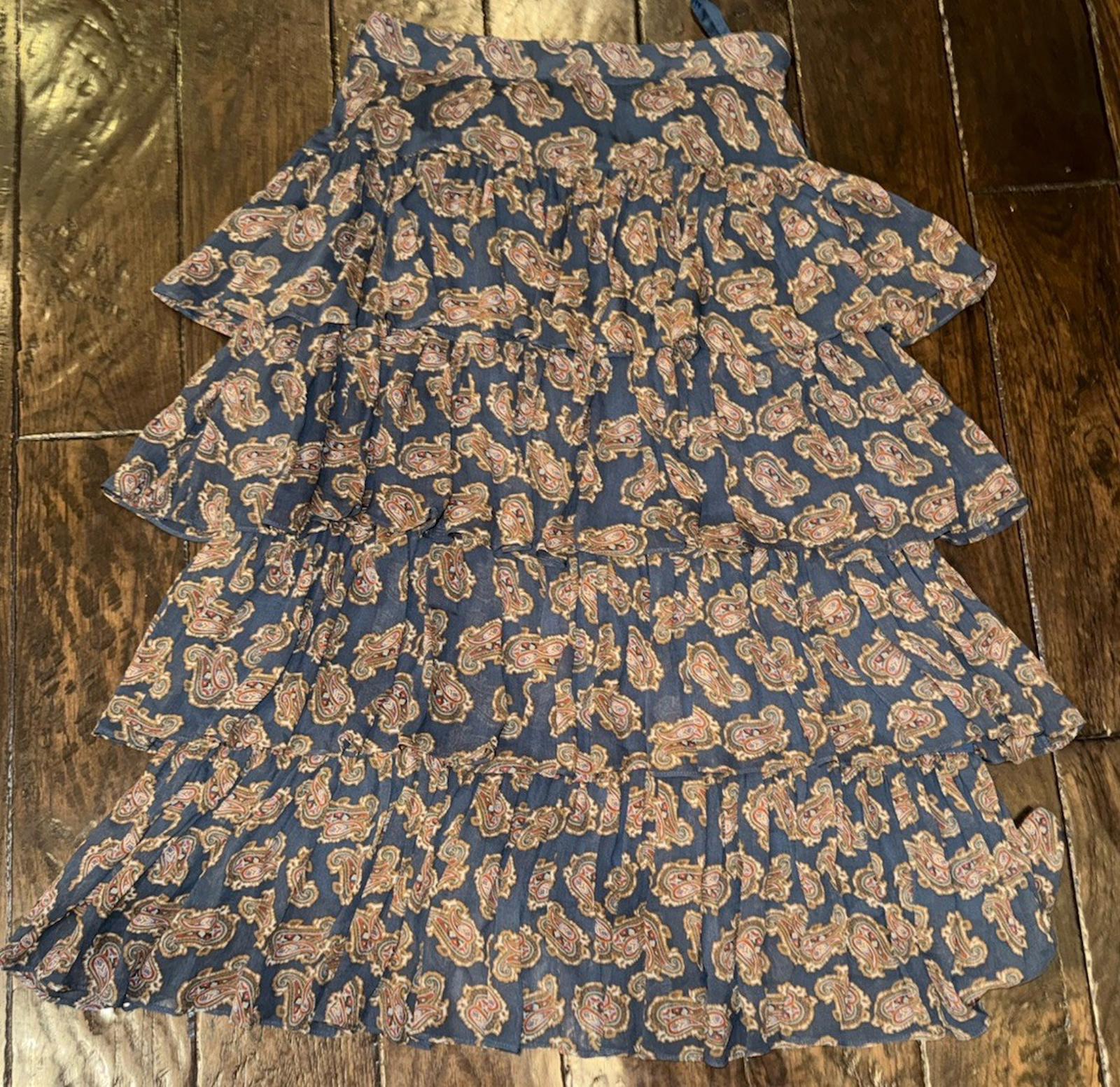 NEW! Women's Brooks Brothers Tiered Skirt in Paisley Chiffon NWT