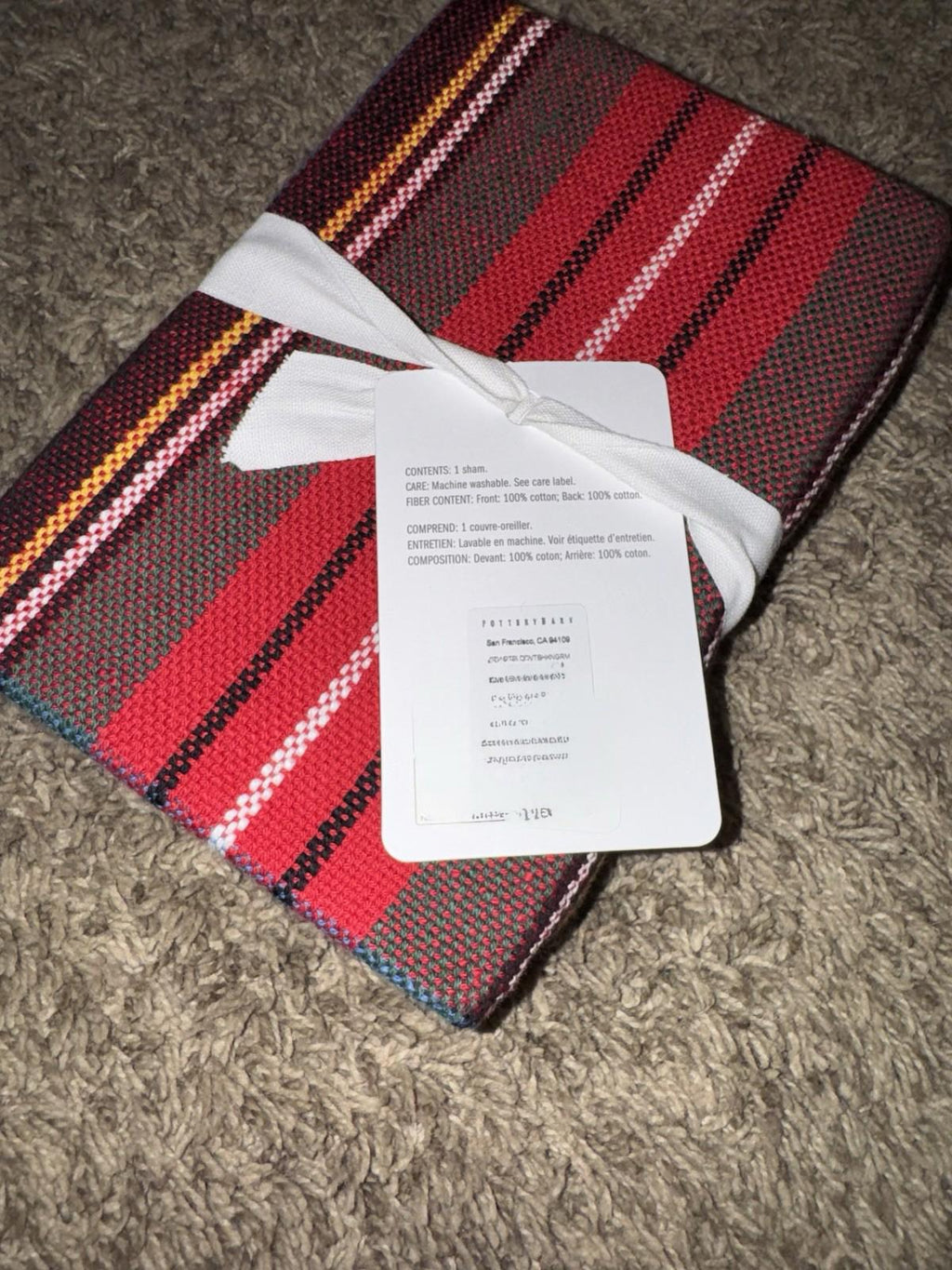 Pottery Barn Stewart Tartan Plaid Cotton KING Sham Red Multi