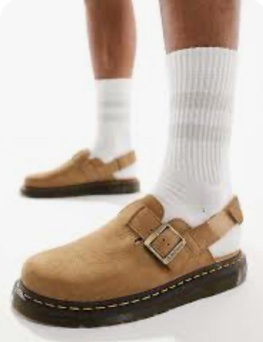 Dr Martens Jorge II Tumbled Nubuck Savannah Tan Leather Slingback Mules Sz 12