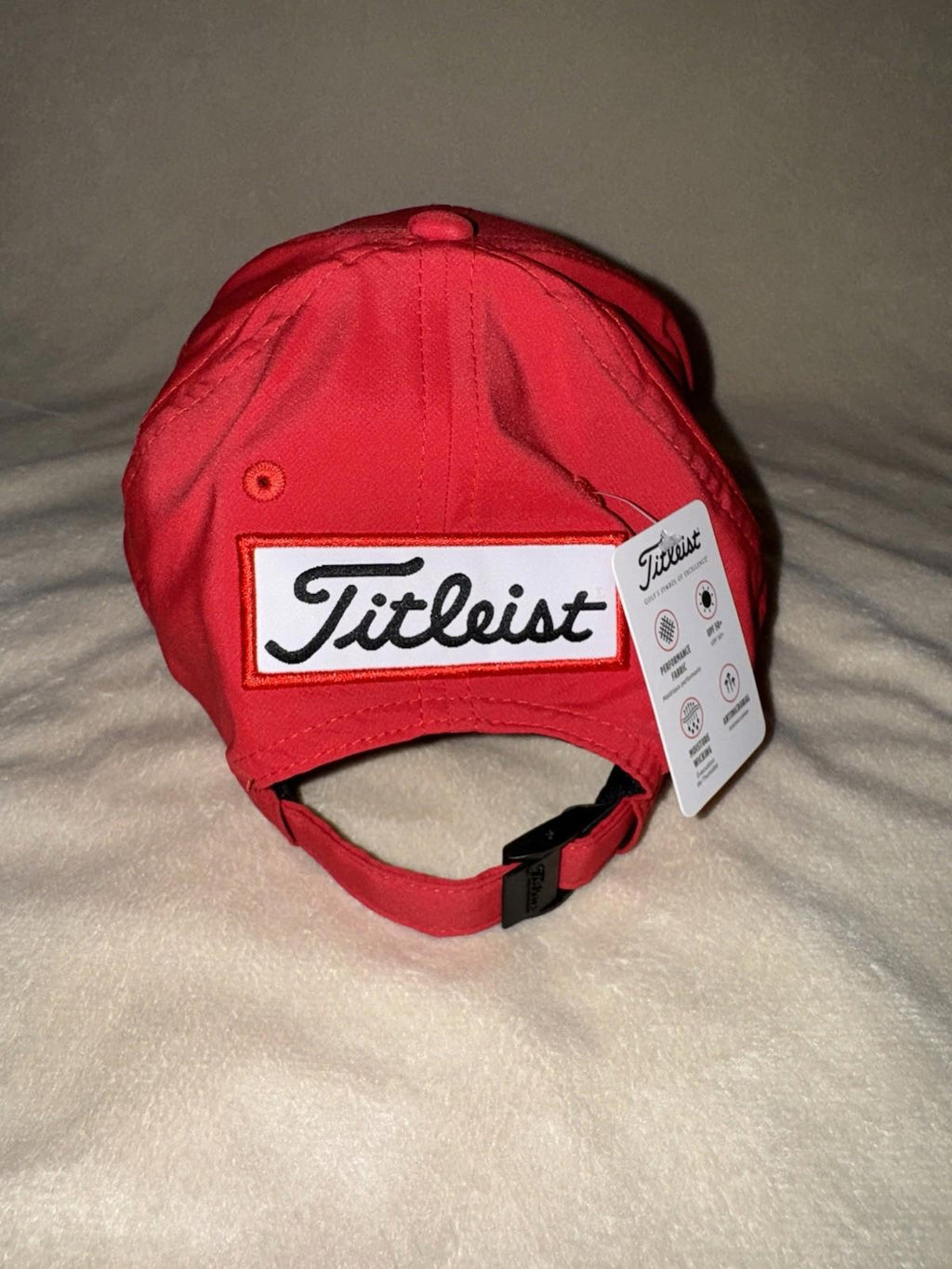 Titleist Golf Tour Performance FJ Pro V1 Adjustable Red Hat Cap White Embroidery