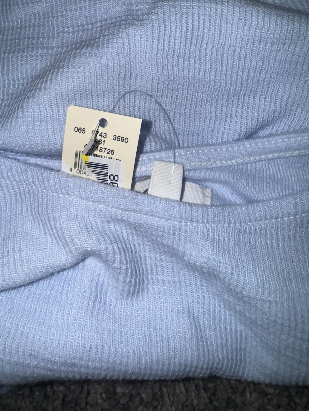 Aerie Endless Summer Cropped Sweatshirt Women's L Balloon Tie Sleeve Blue NWT