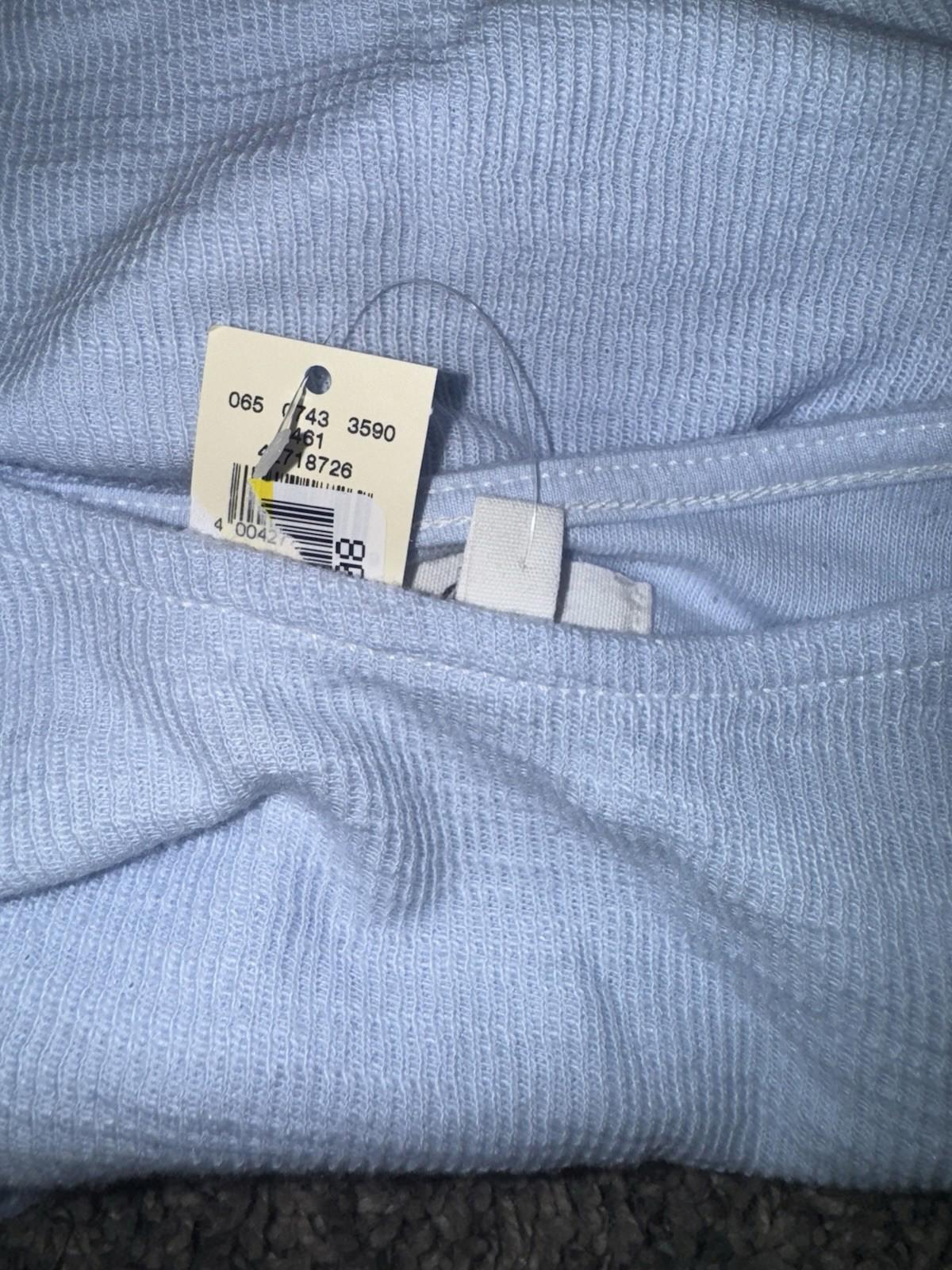 Aerie Endless Summer Cropped Sweatshirt Women's L Balloon Tie Sleeve Blue NWT