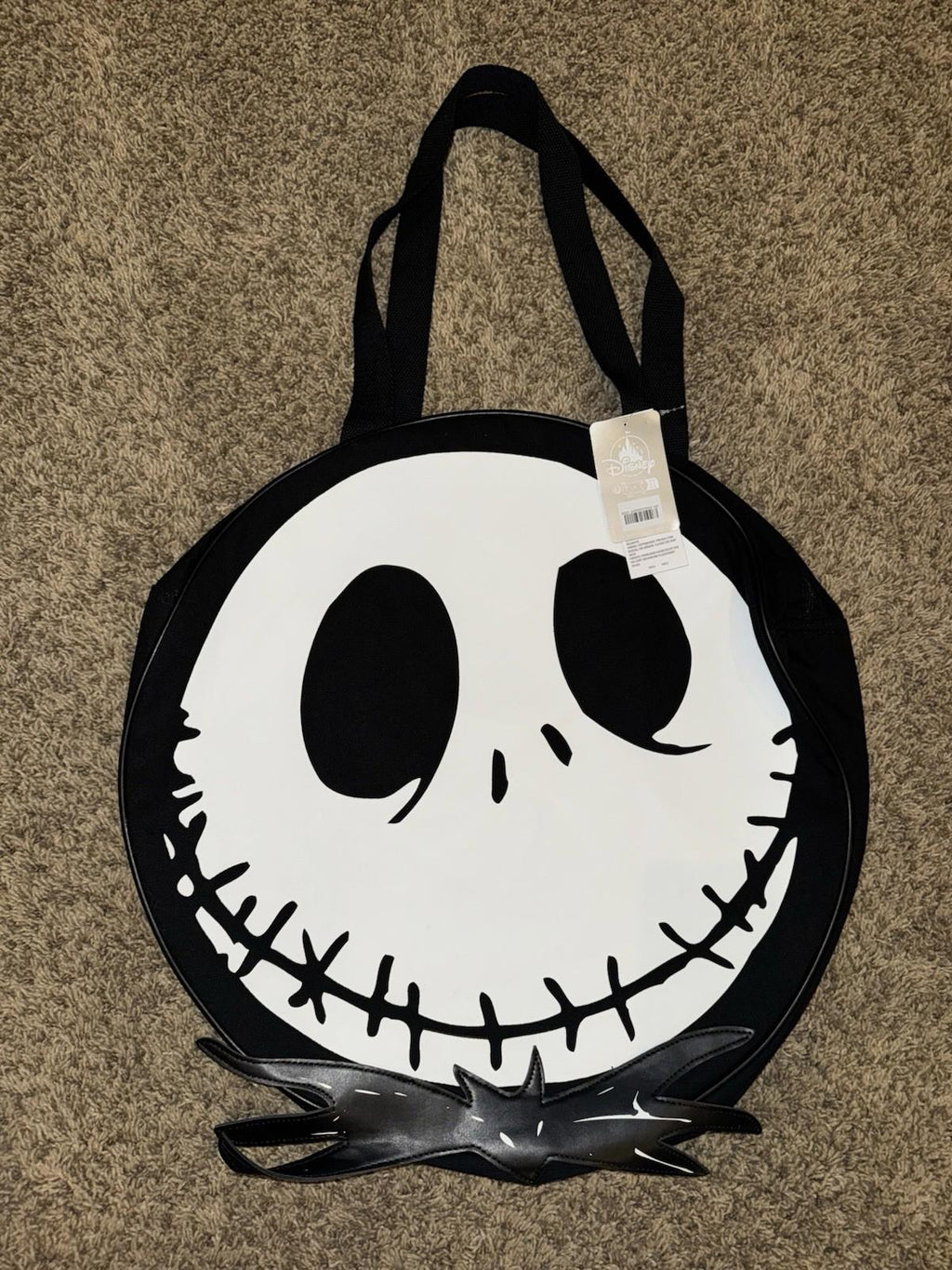DisneyParks Jack Skellington Face  Nightmare Before Christmas Tote Bag 20" NWT