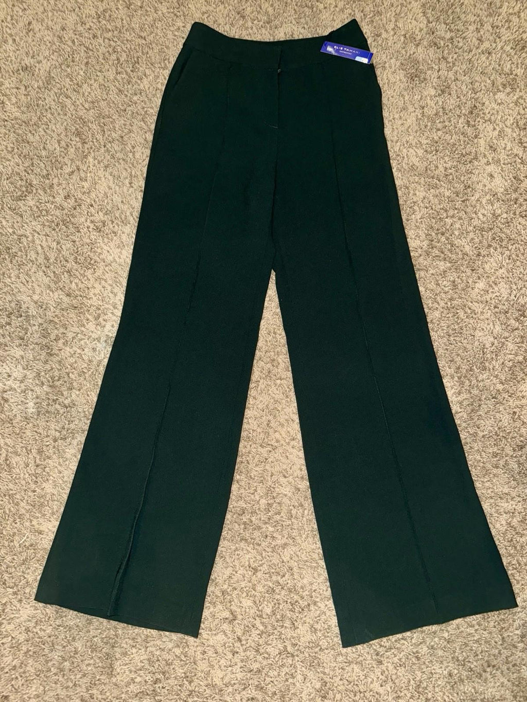 NEW!!  Elie Tahari Green Crepe Wide Pant, 6 NWT $368 MSRP