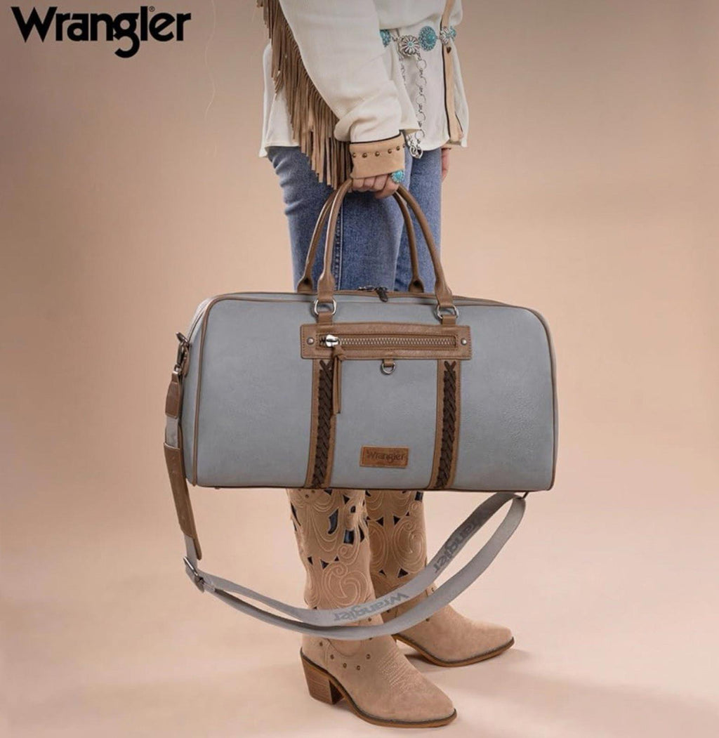 Wrangler Women's Large Duffel Bag, Overnight Travel Bag, Vintage Jeans