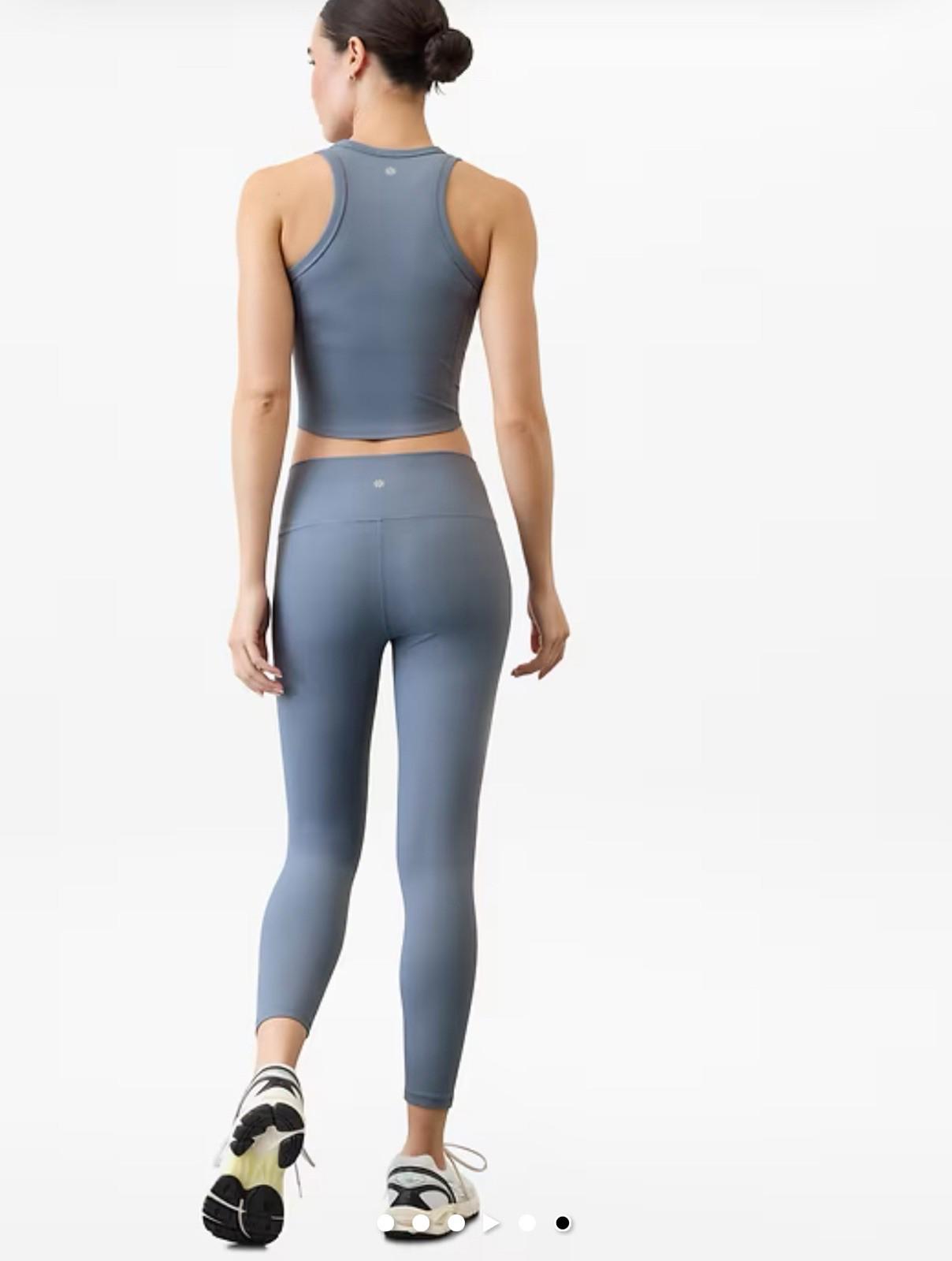 NEW! Athleta Elation Rib Tight Yoga Legging Shadow Blue High Rise Small