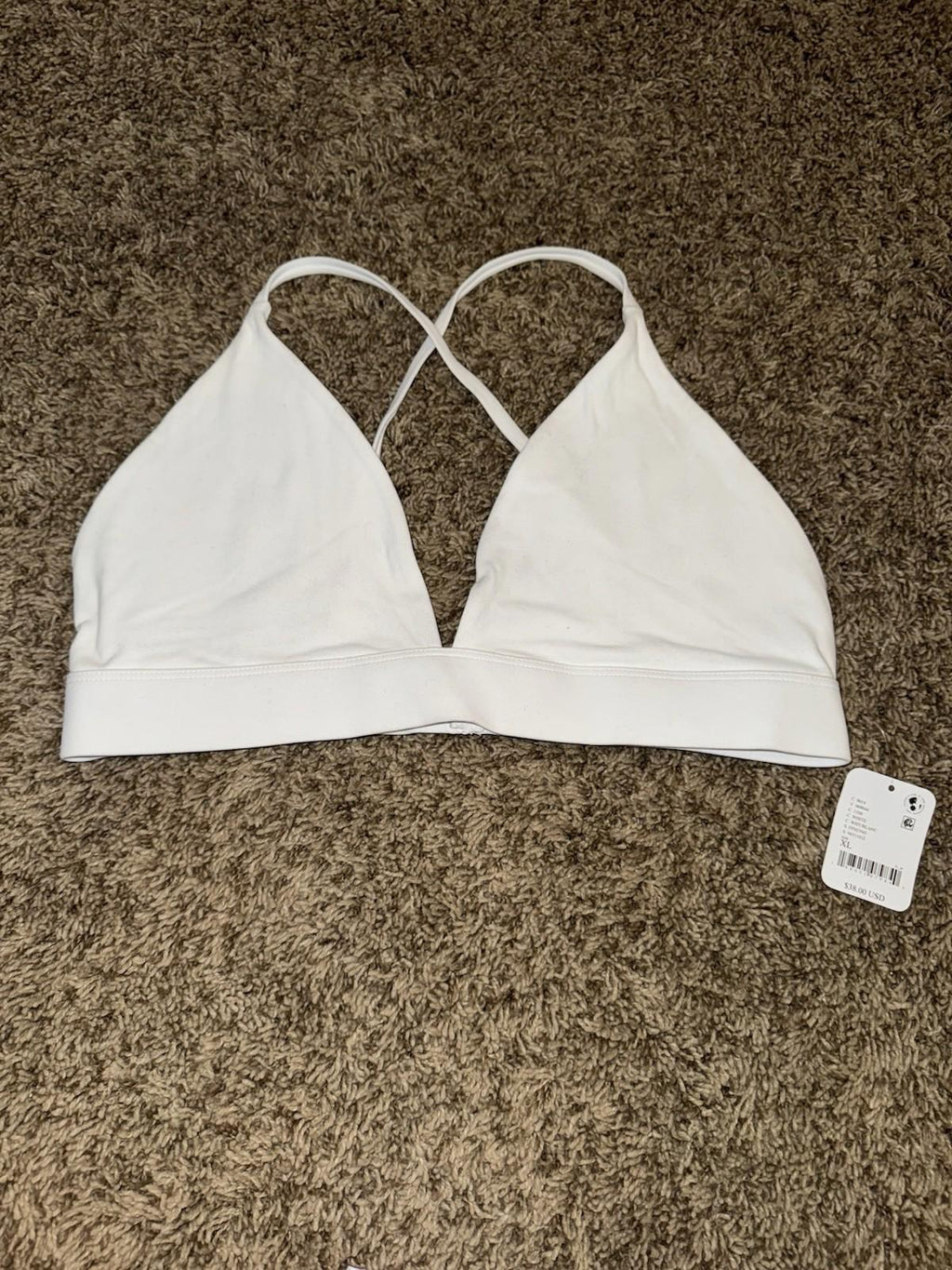 NEW! Free People Epic Triangle Bra WHITE XL FP Movement NWT