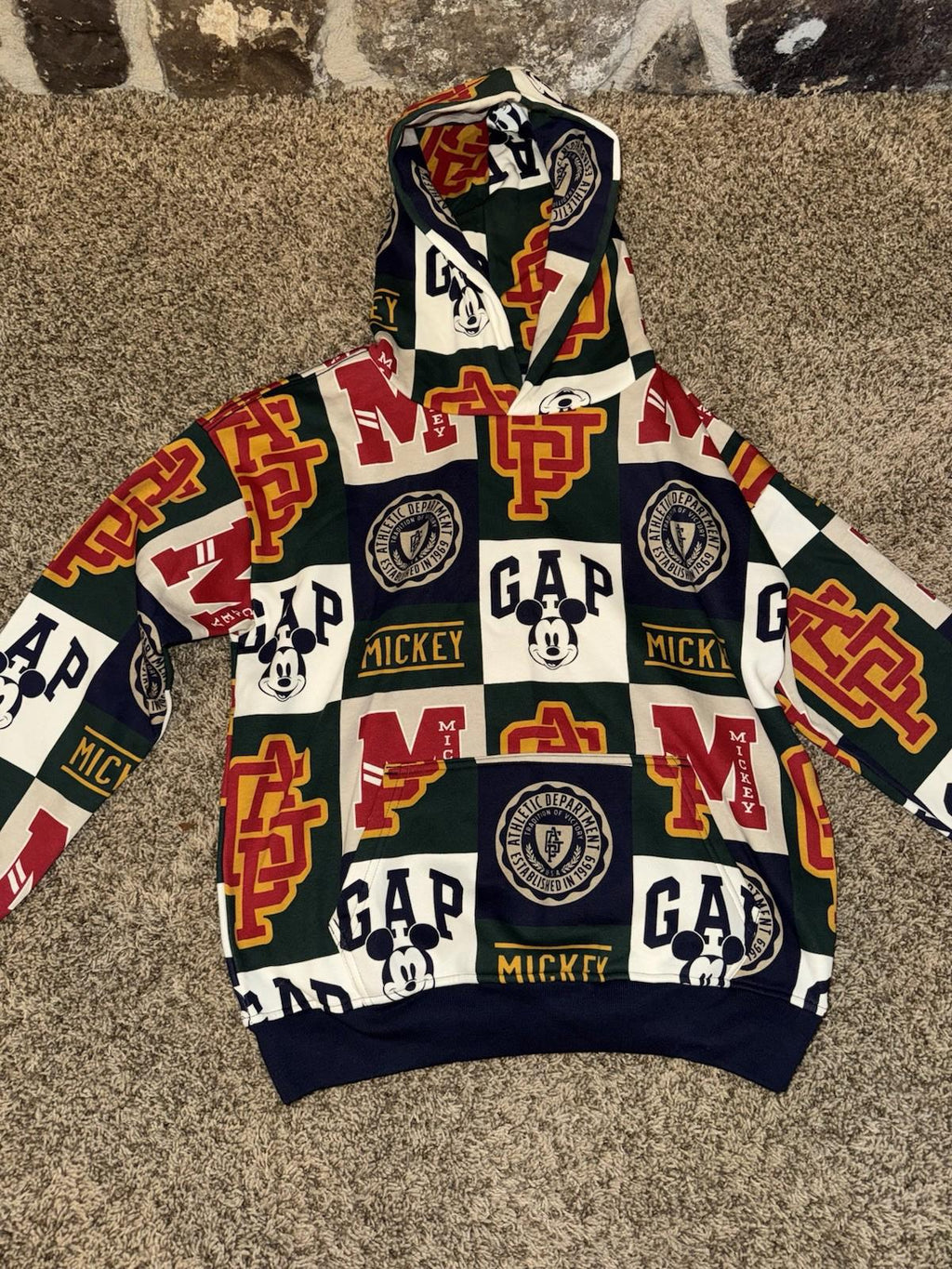 NEW! Gap Disney Mickey Mouse Logo Hoodie  Long Sleeve Pullover Hooded XL Kids